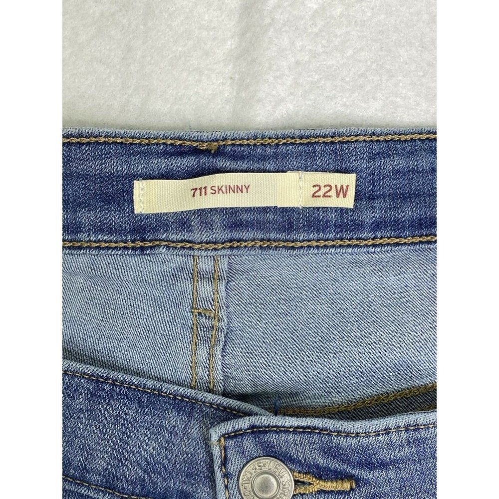 Levi's Women's Plus 711 Skinny Ankle Mid Rise Blue Slim Jeans Size 22W - Picture 5 of 12